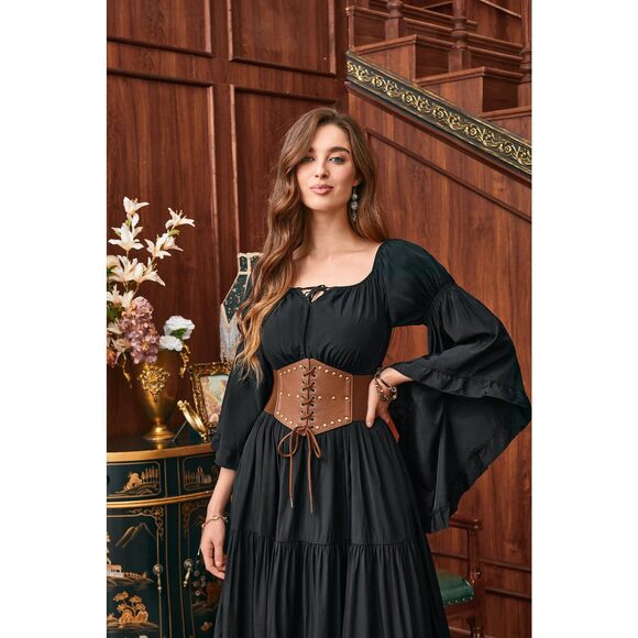 Brown Corset Belt For Women Vintage Lace-up Waist Belt Retro Steampunk🦛 - Picture 2 of 6